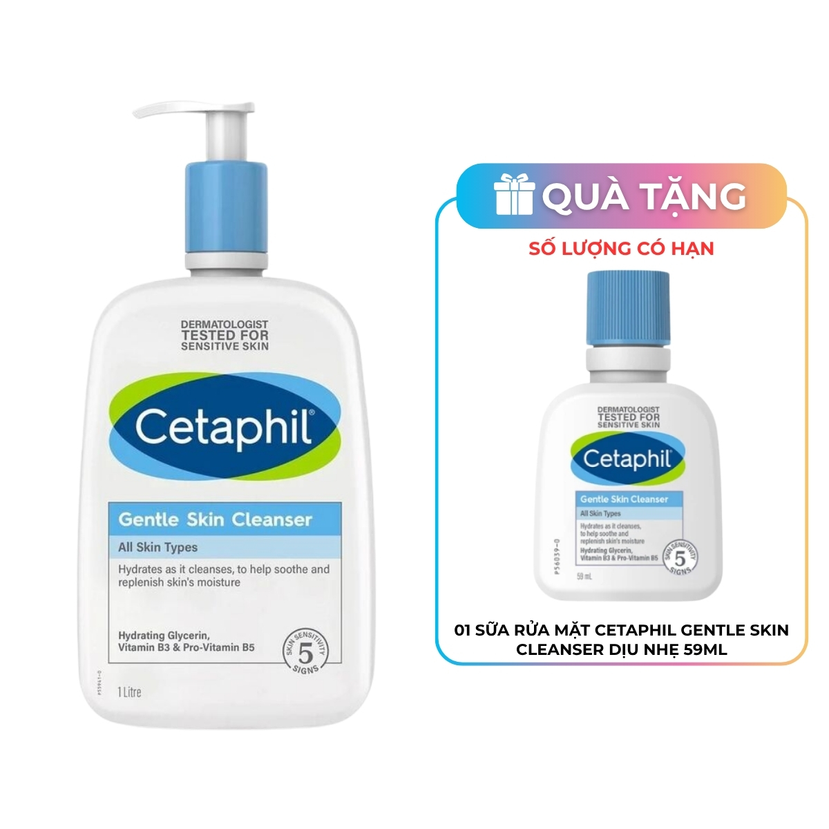 Sữa Rửa Mặt Cetaphil Dịu Nhẹ Không Xà Phòng 500ml (Mới)