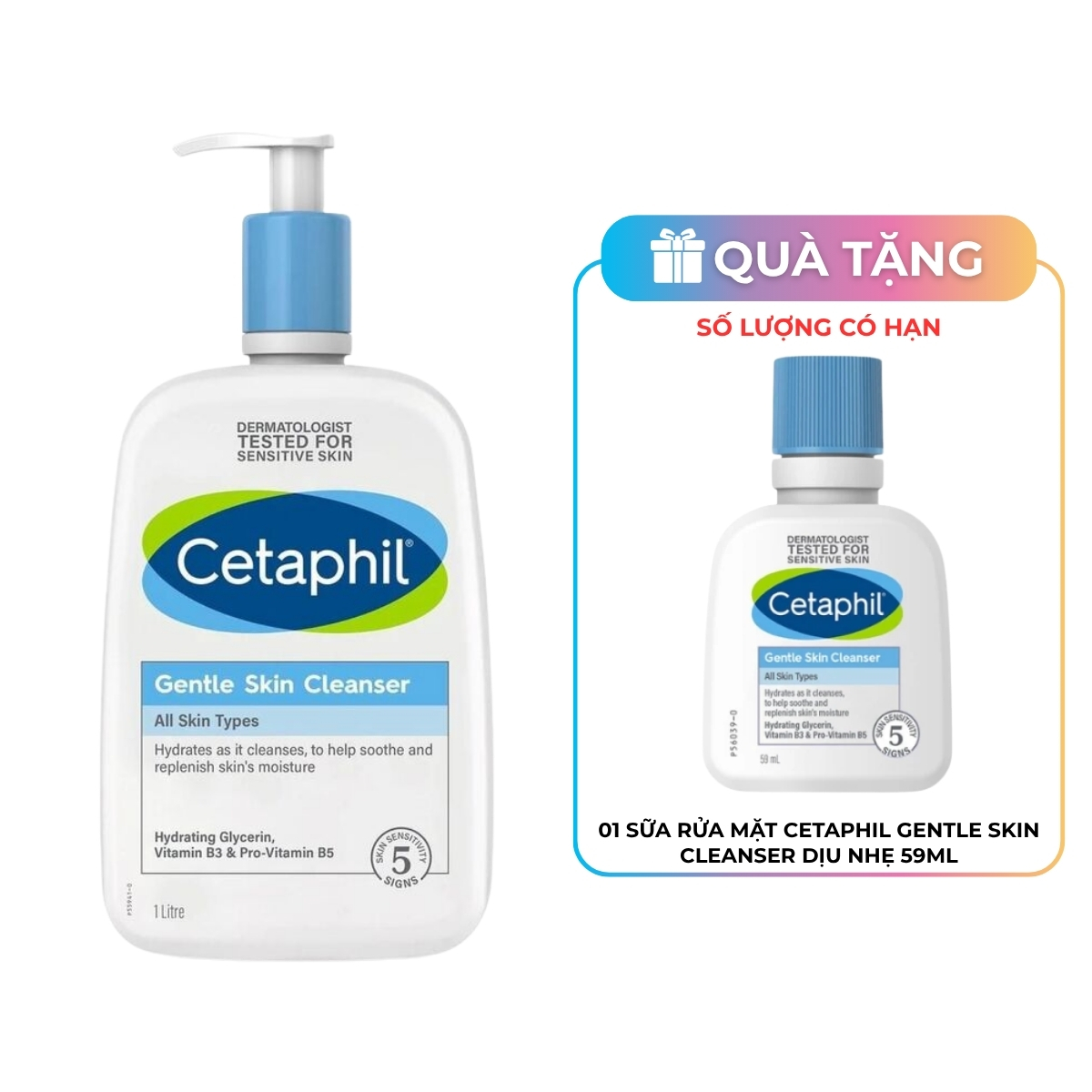 Sữa Rửa Mặt Cetaphil Gentle Skin Cleanser Dịu Nhẹ 1L