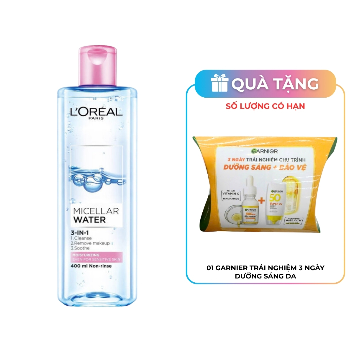 Nước Tẩy Trang L'Oreal Micellar Water Dưỡng Ẩm Cho Da Thường Khô 400ml