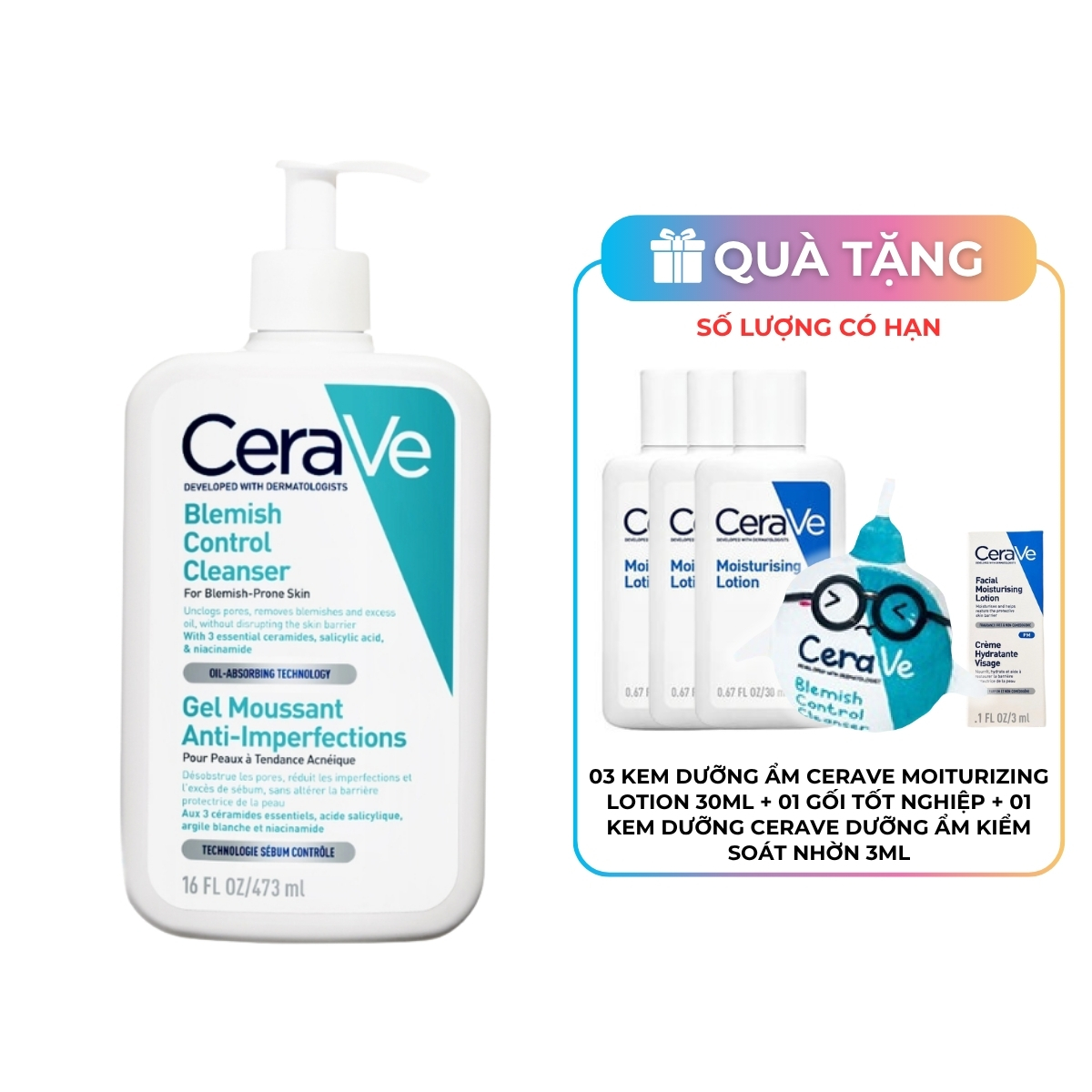 Sữa Rửa Mặt CeraVe Giúp Ngừa Mụn 473ml