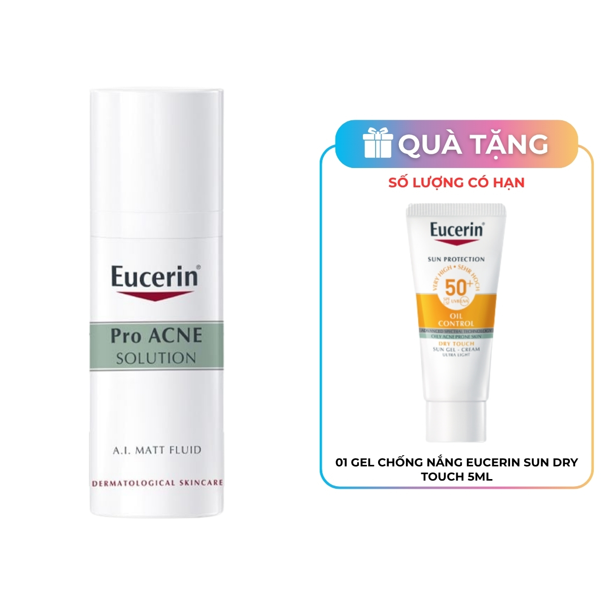 Kem Dưỡng Eucerin ProAcne Solution A.I Matt Fluid Giảm Mụn 50ml