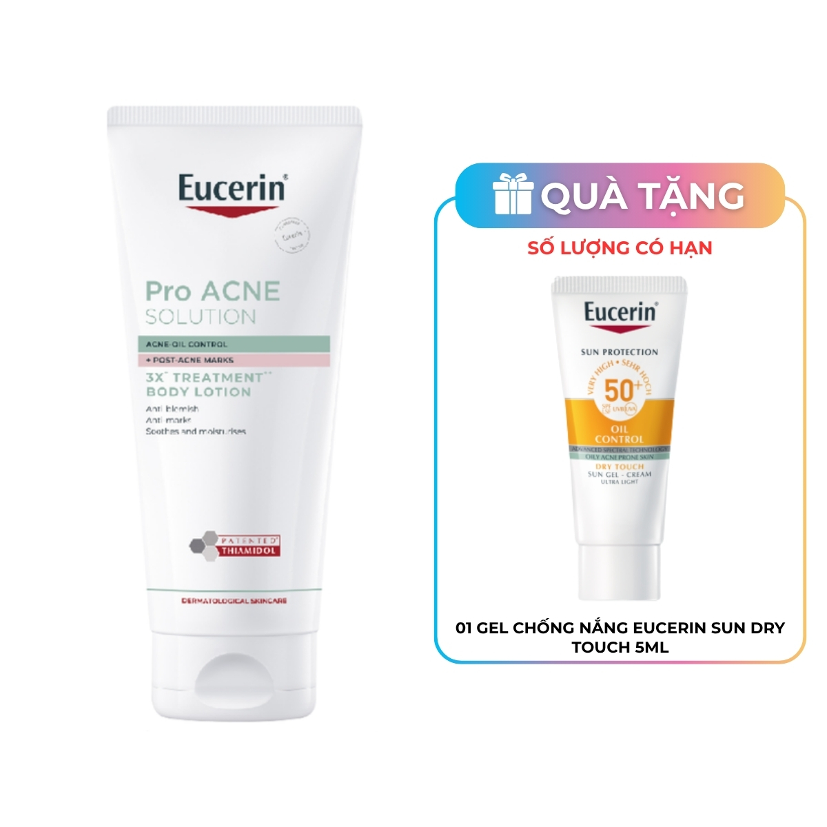 Dưỡng Thể Eucerin Pro Acne Solution 3X Treatment Body Lotion Cho Da Mụn & Thâm 200ml