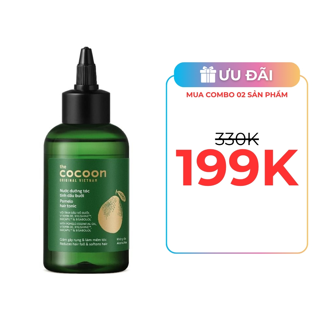 Nước Dưỡng Tóc Cocoon Pomelo Hair Tonic Tinh Dầu Bưởi 140ml (Phiên Bản Mới)