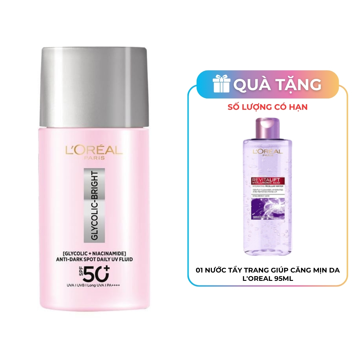 Kem Chống Nắng L'Oreal Paris Glycolic-Bright Anti-Dark Spot Daily UV Fluid 50ml