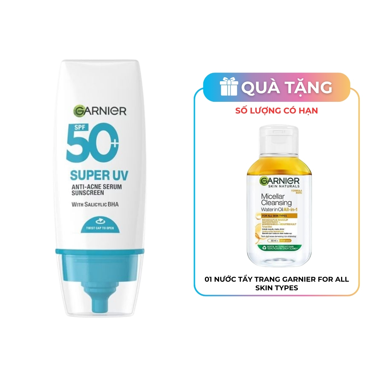 Kem Chống Nắng Garnier Super UV Anti - Acne Serum Sunscreen SPF 50+PA++++ 30ml