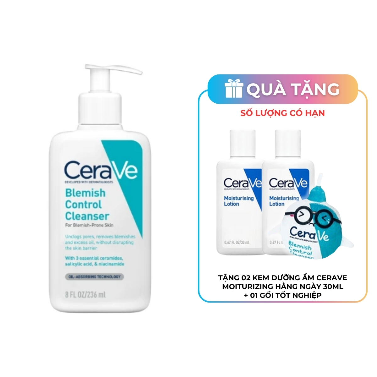 Sữa Rửa Mặt CeraVe Giúp Ngừa Mụn 236ml