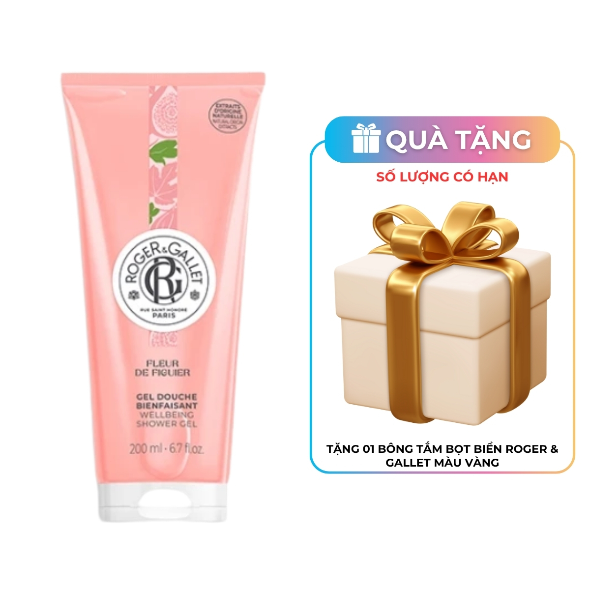 Gel Tắm Tạo Bọt Roger & Gallet Fleur De Figuier Wellbeing Shower 200ml