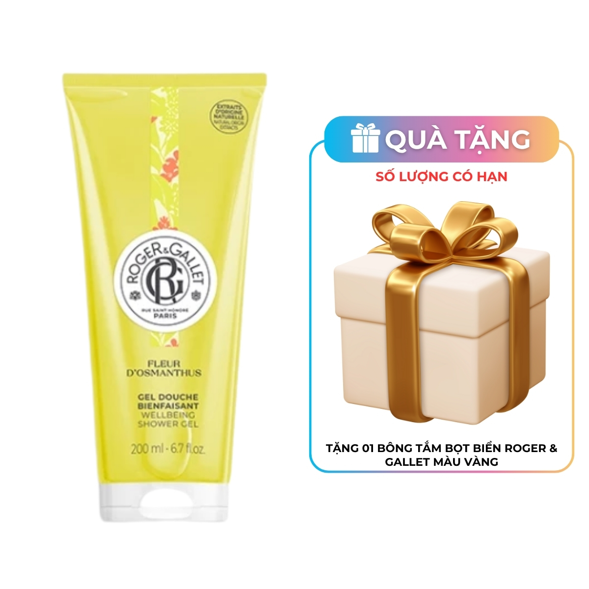 Gel Tắm Tạo Bọt Roger & Gallet Fleur D'osmanthus Wellbeing Shower 200ml
