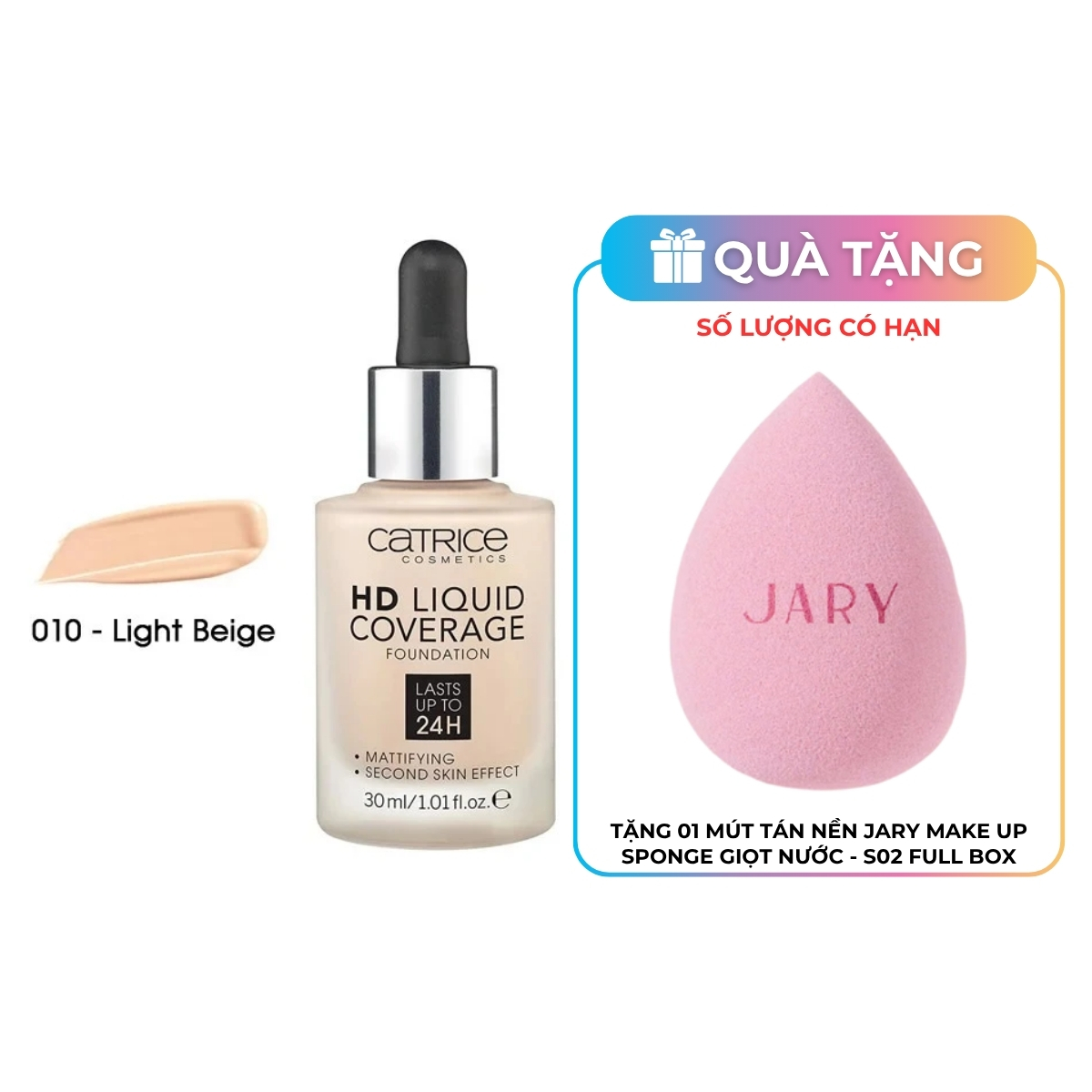 Kem Nền Catrice HD Liquid Coverage Foundation 10 30ml