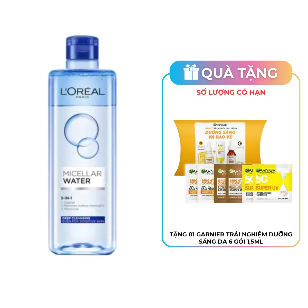 Nước Tẩy Trang L'Oreal Micellar Water Làm Sạch Sâu Trang Điểm 400ml