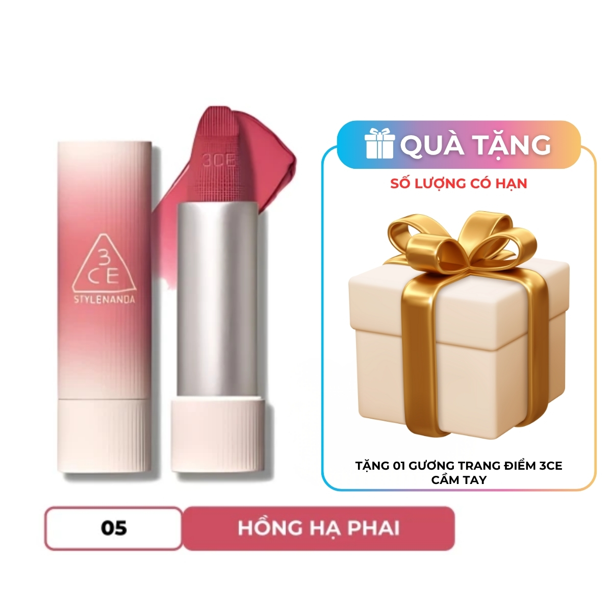 Son Thỏi 3CE Cashmere Hug Lipstick #05 Cozy Whisper