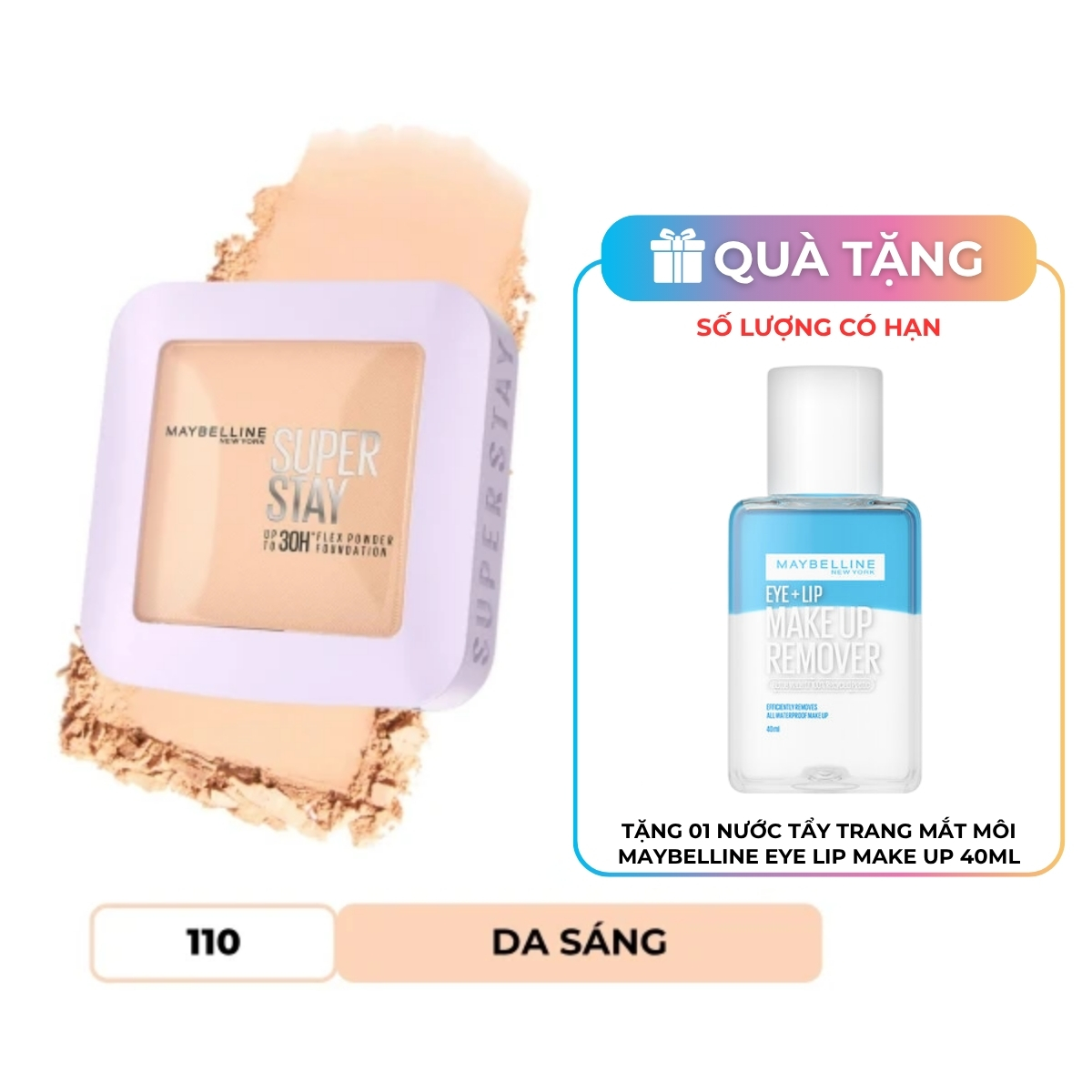 Phấn Phủ Maybelline Dạng Nén Super Stay Up To 30H Flex - Màu 110