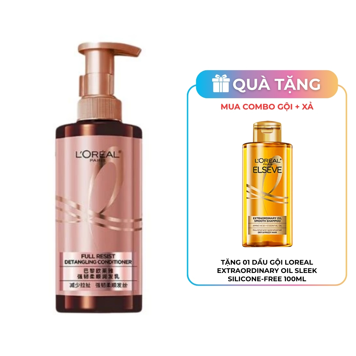 Dầu Xả Loreal Paris Full Resist Detangling Conditioner Giảm Rụng Tóc 440ml