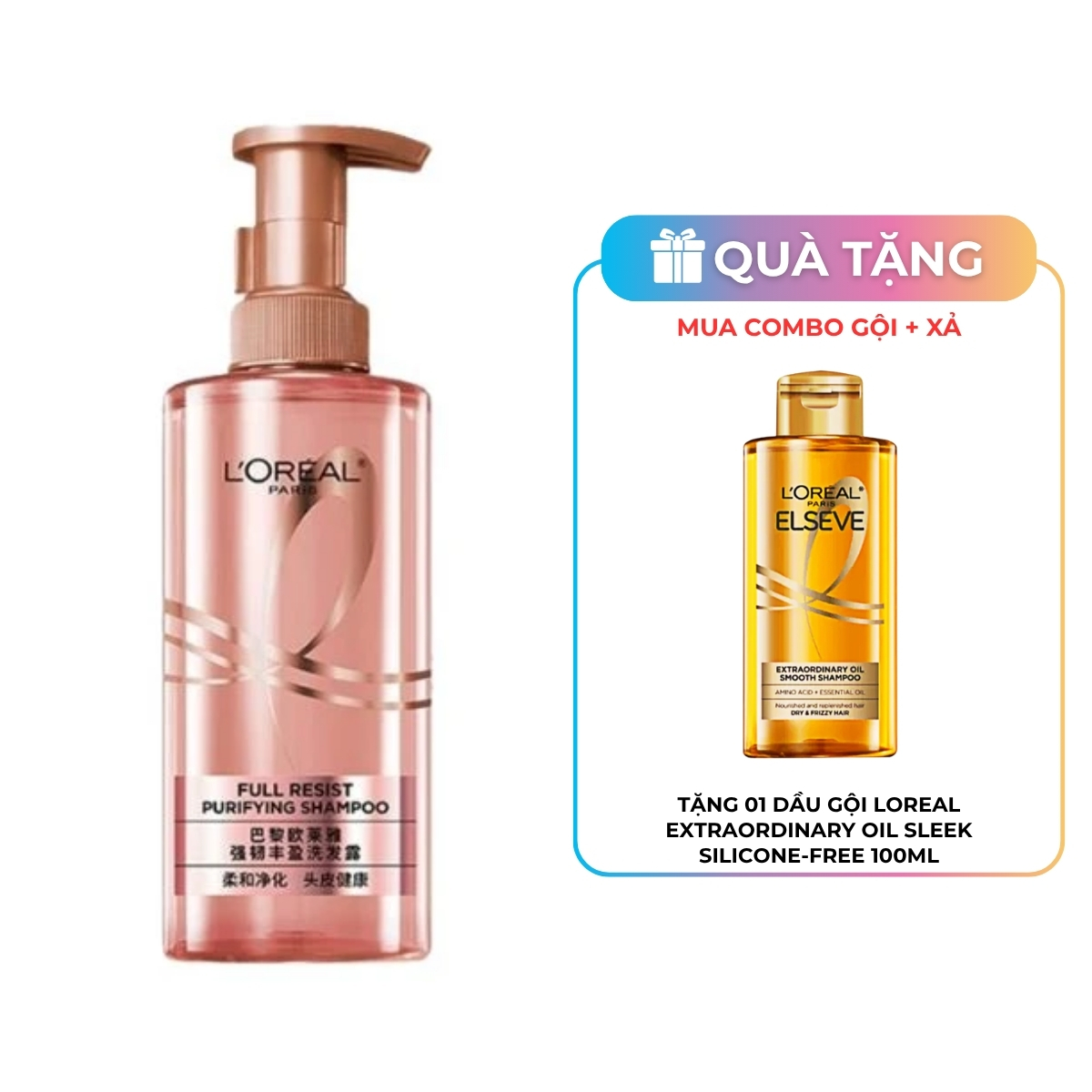 Dầu Gội Loreal Paris Full Resist Purifying Shampoo Giảm Rụng tóc 440ml