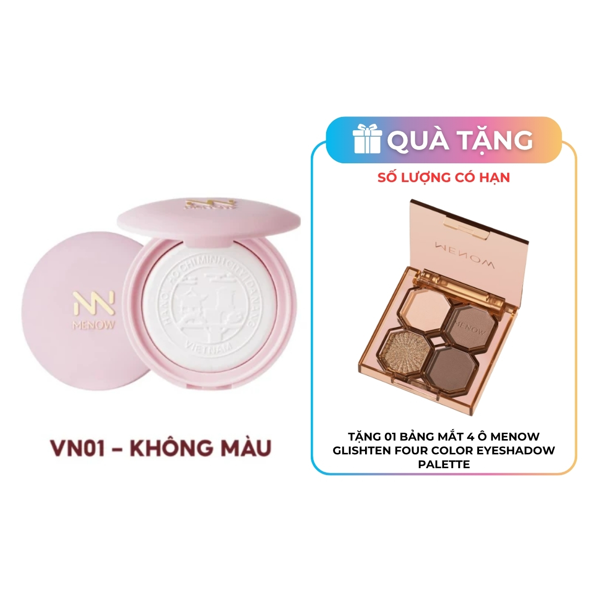 Phấn Phủ Dạng Nén Menow Clear Radiant Pressed Powder VN01 White