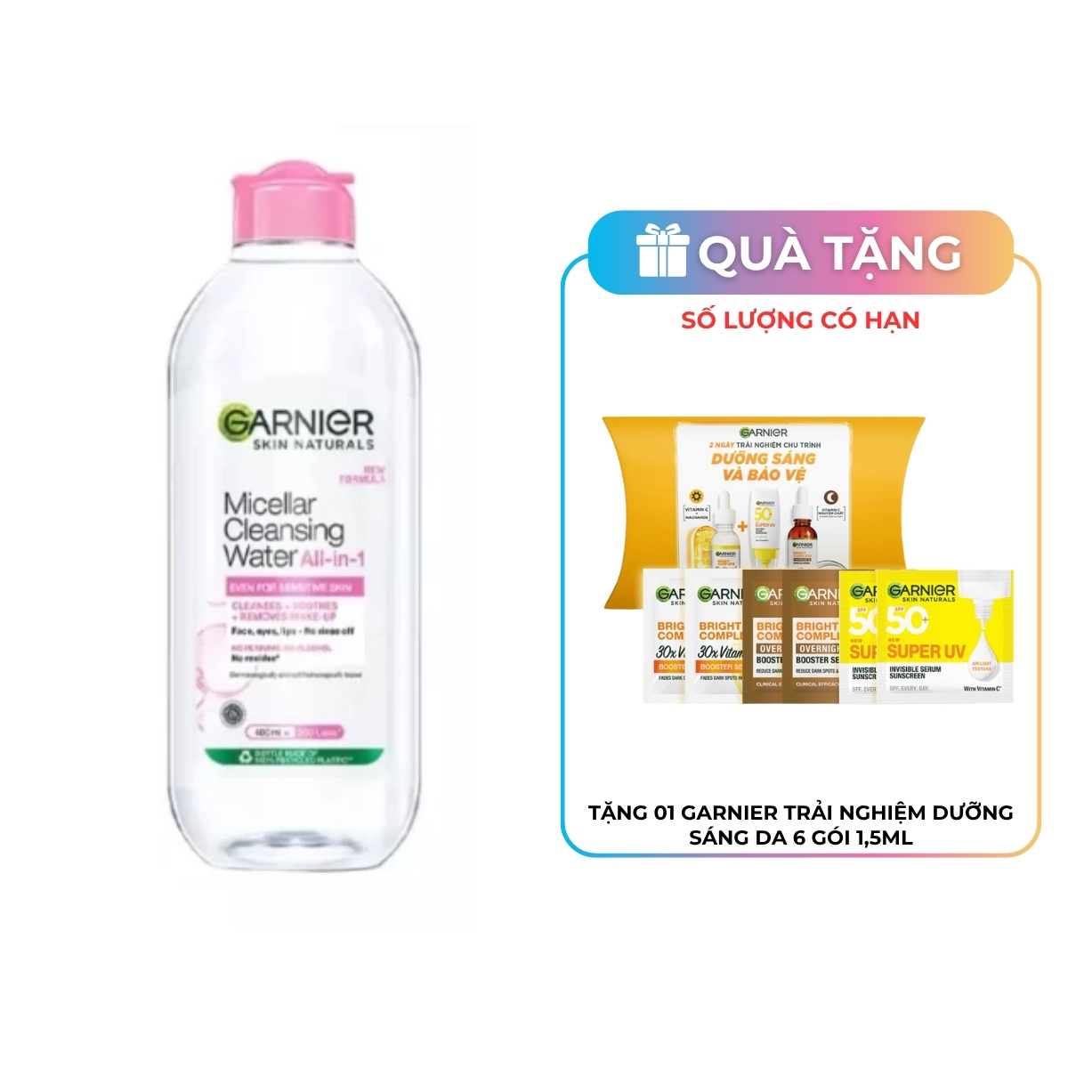Nước Tẩy Trang Garnier Micellar Cleansing Water For Sensitive Skin Cho Da Nhạy Cảm 400ml