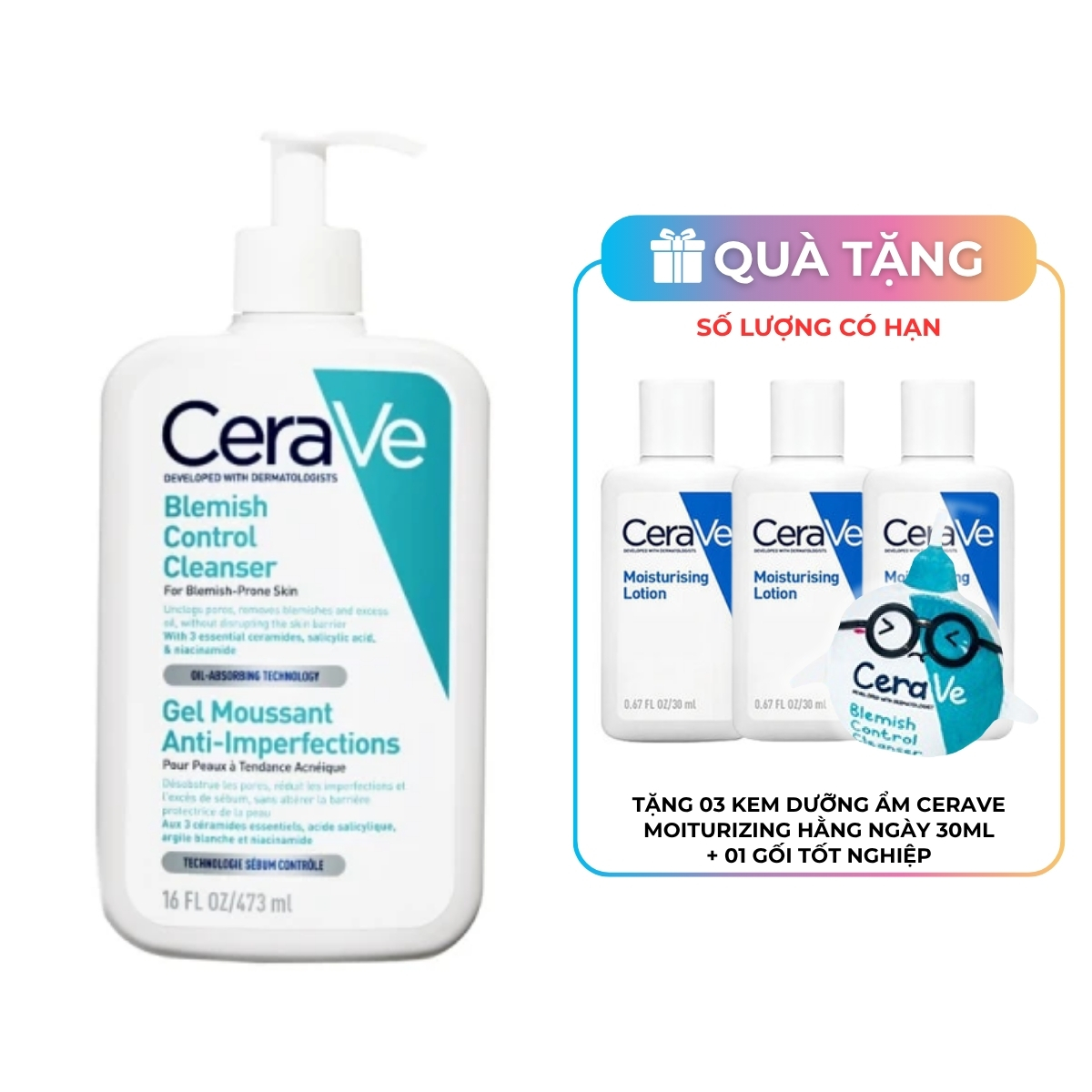 Sữa Rửa Mặt CeraVe Giúp Ngừa Mụn 473ml