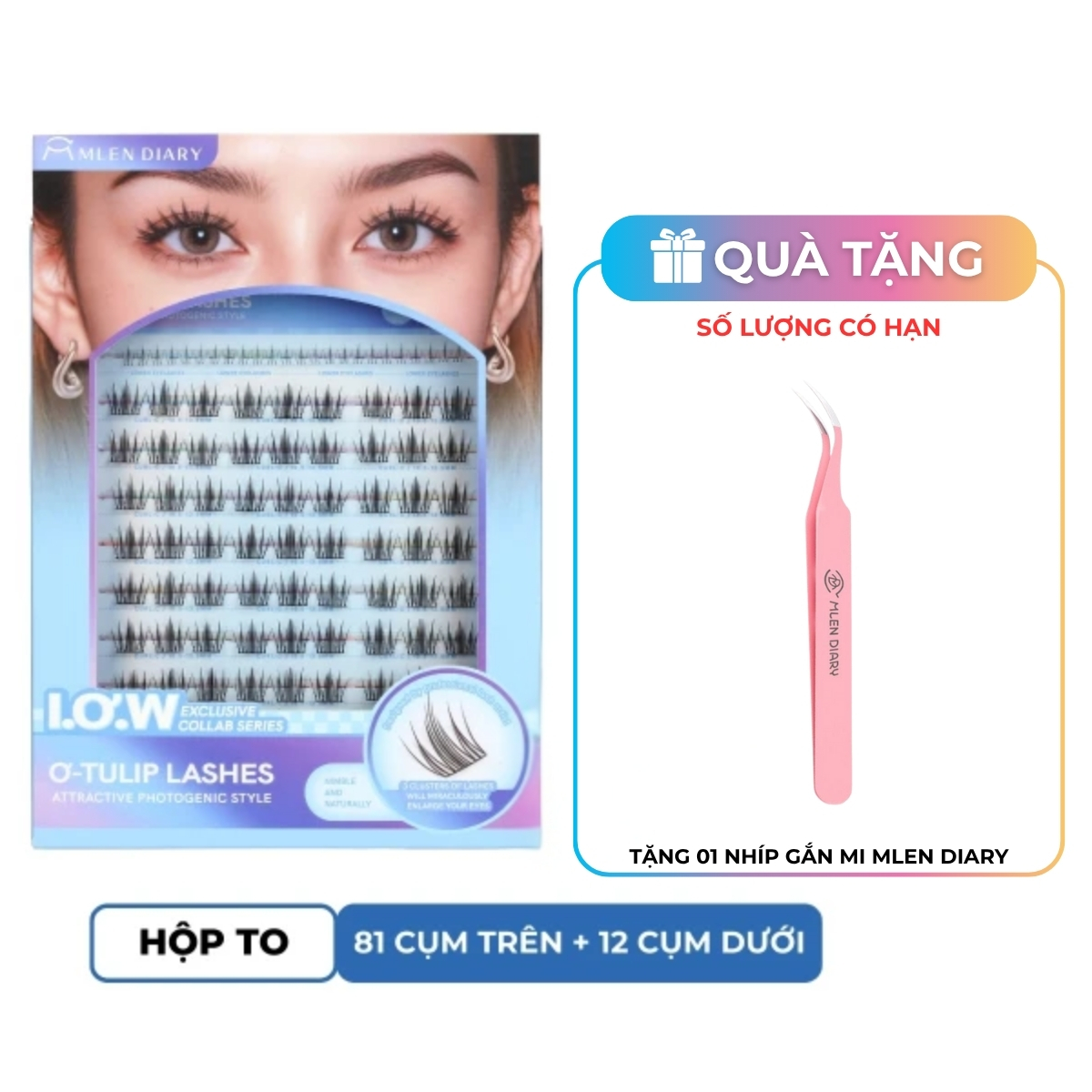 Mi Giả Mlen Diary Kiểu Ơ Tulip (Hộp To)