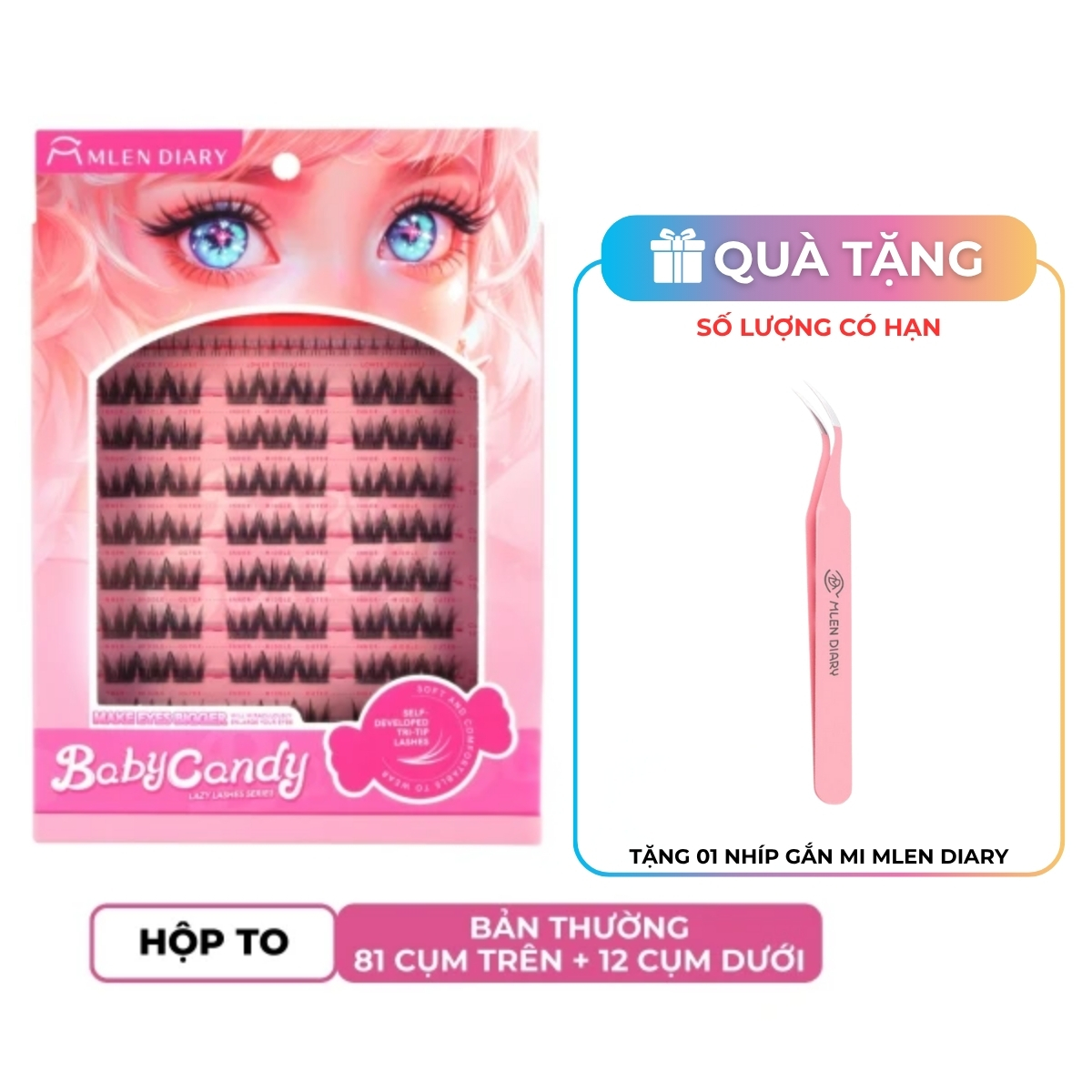 Mi Giả Mlen Diary Kiểu Baby Candy (Hộp To)