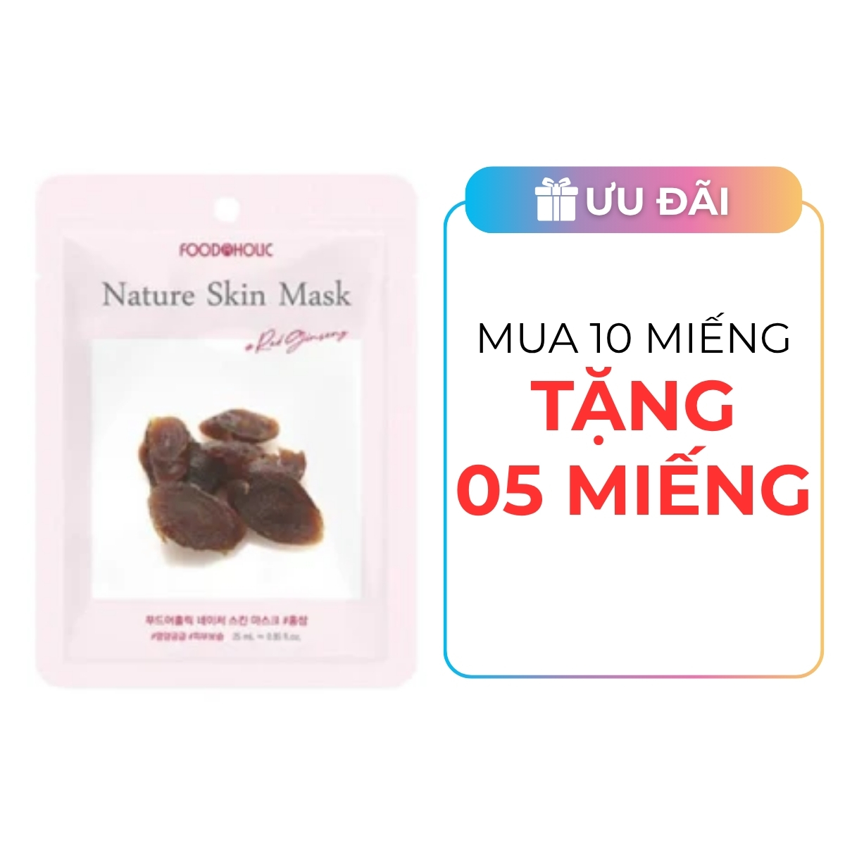 Mặt Nạ 3D Foodaholic Nature Skin Mask Red Ginseng Nhân Sâm