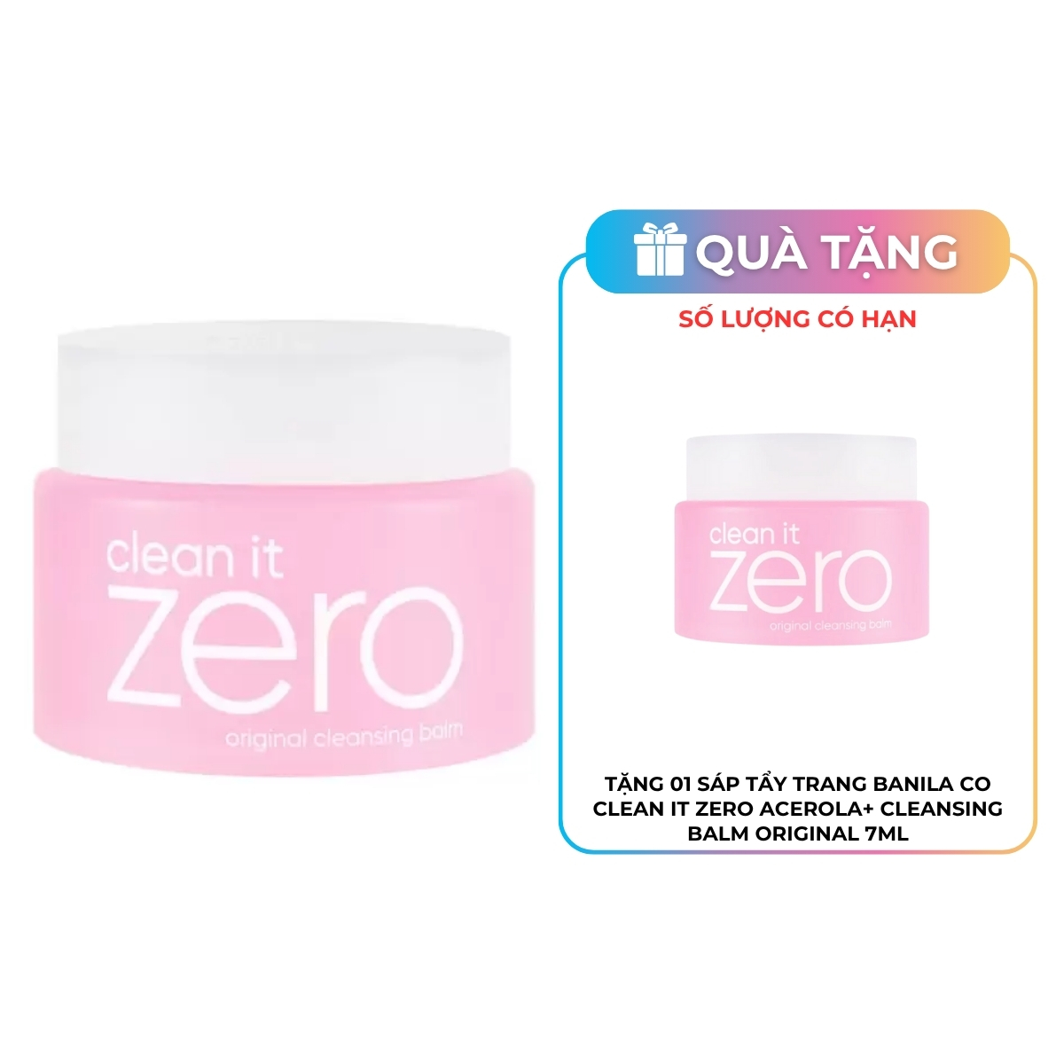 Sáp Tẩy Trang Banila Co Clean It Zero Acerola+ Cleansing Balm Original 100ml (Hồng) New