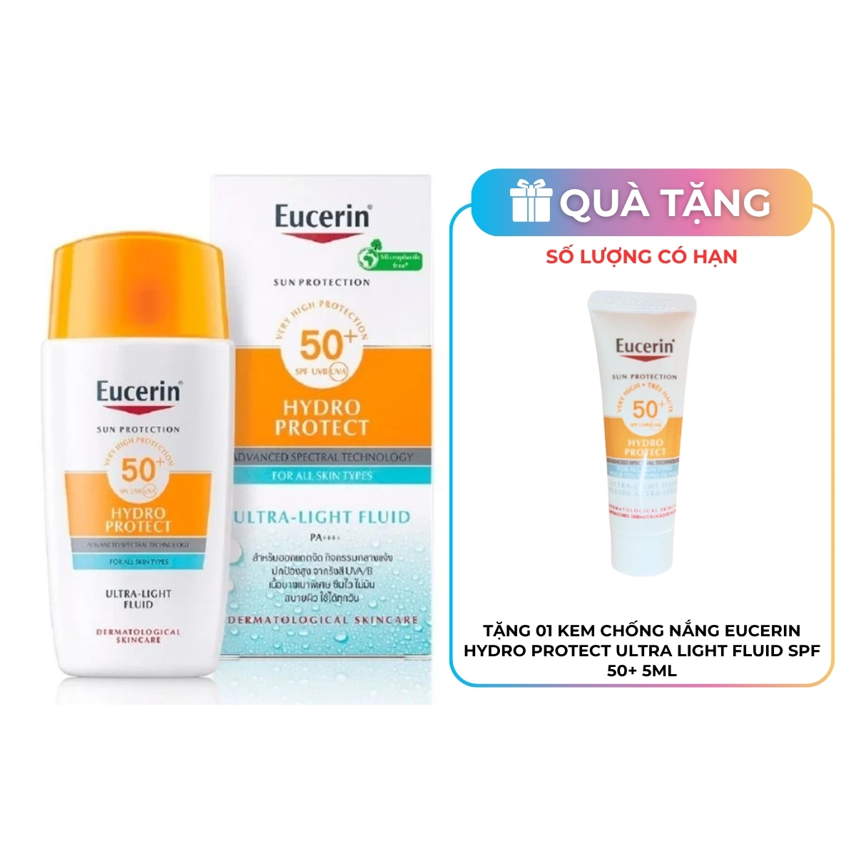 Kem Chống Nắng Eucerin Hydro Protect Ultra Light Fluid SPF 50+ 50ml