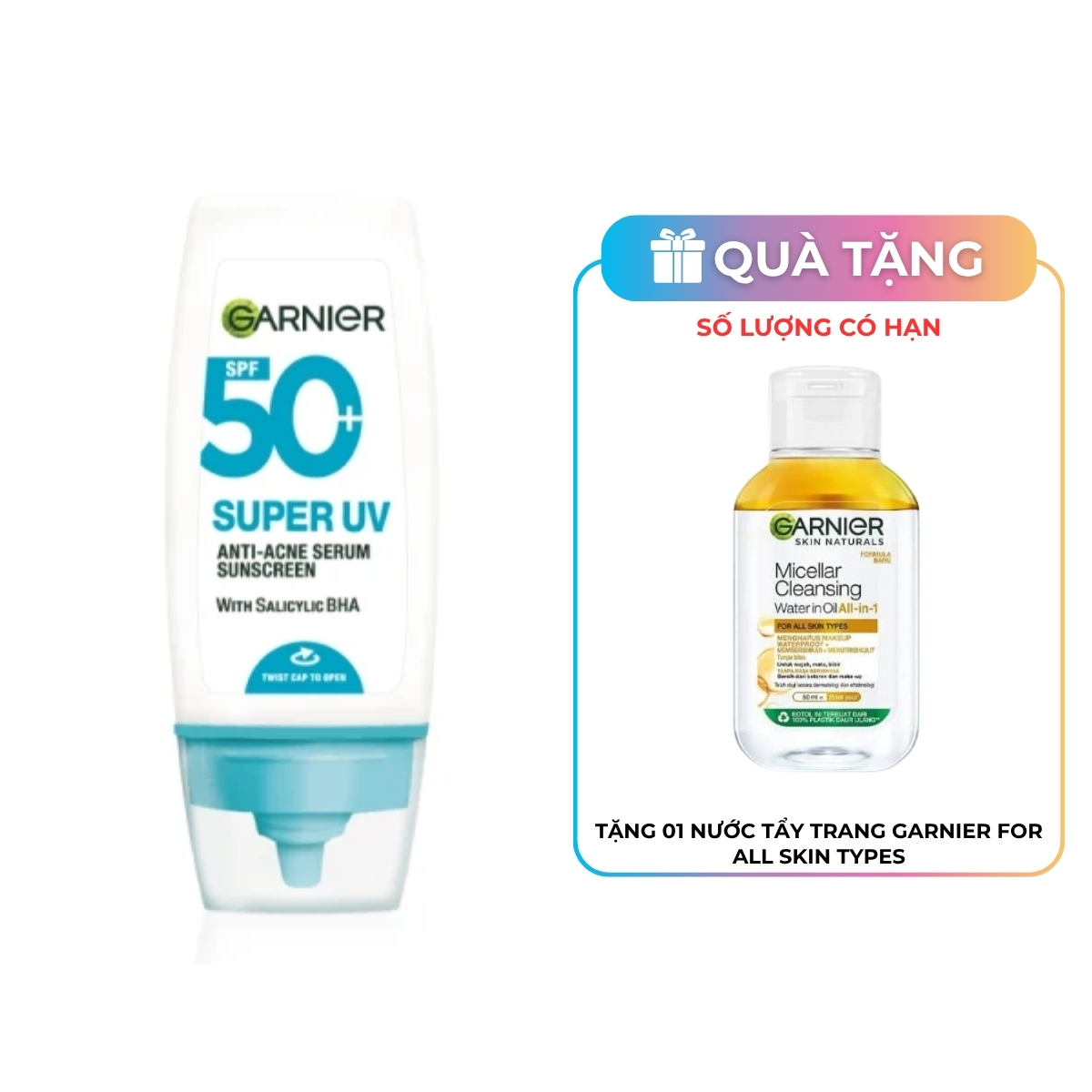 Kem Chống Nắng Garnier Super UV Anti - Acne Serum Sunscreen SPF 50+PA++++ 30ml