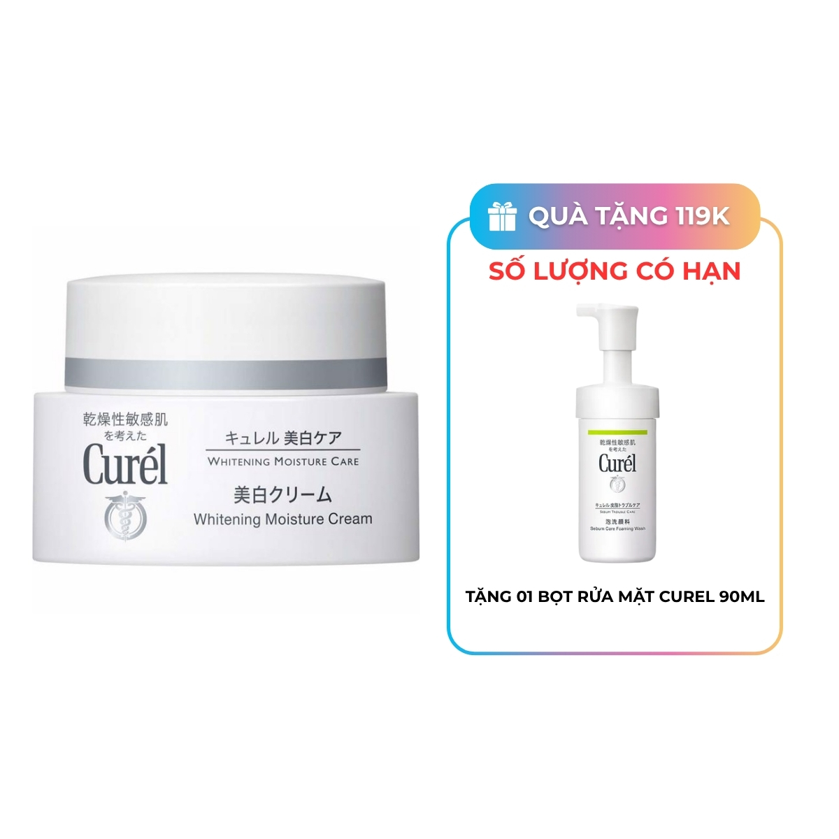 Kem Dưỡng Ẩm Curél Sáng Mịn Whitening Moisture Care 40gr