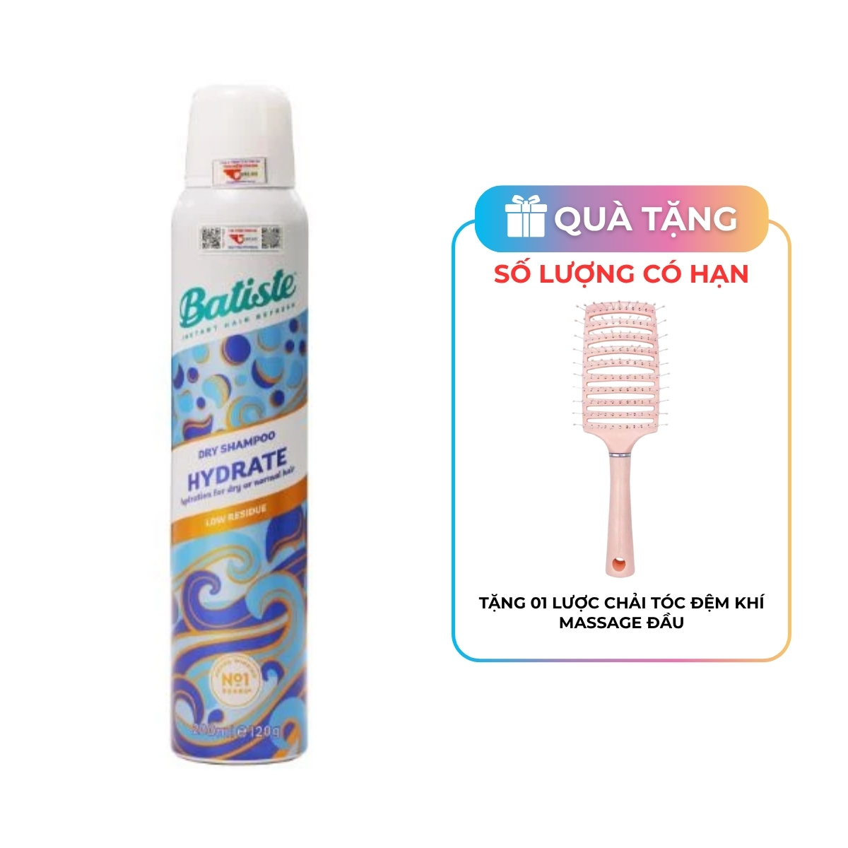 Gội Khô Batiste Cấp Ẩm Cho Tóc Khô Hydrate 200ml