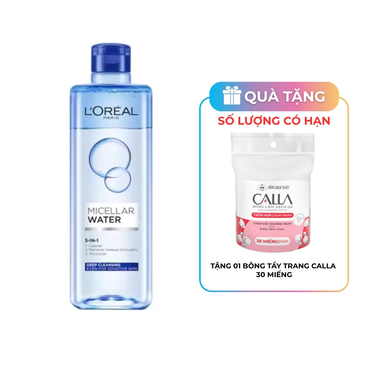 Nước Tẩy Trang L'Oreal Micellar Water Làm Sạch Sâu Trang Điểm 400ml