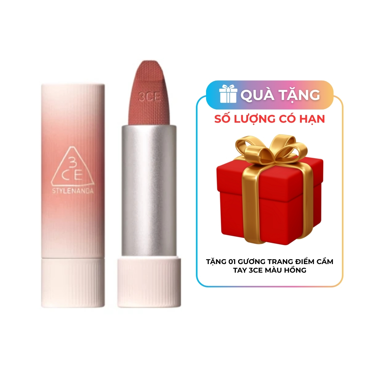 Son Thỏi 3CE Cashmere Hug Lipstick #01 Oat