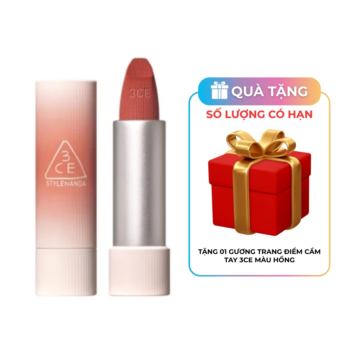 Son Thỏi 3CE Cashmere Hug Lipstick #06 Buddy