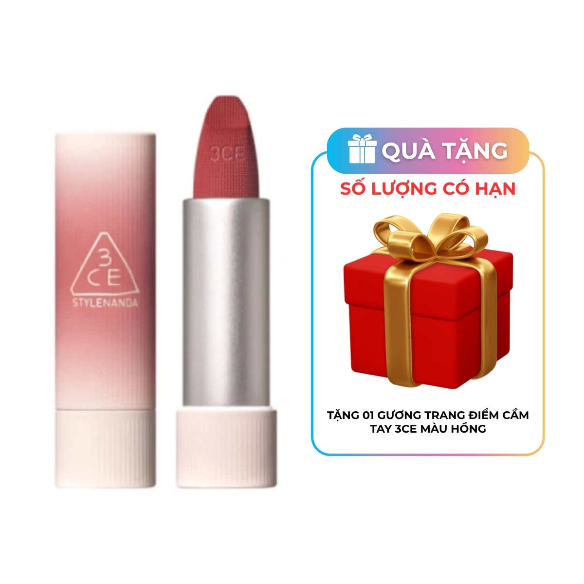 Son Thỏi 3CE Cashmere Hug Lipstick #07 Knit