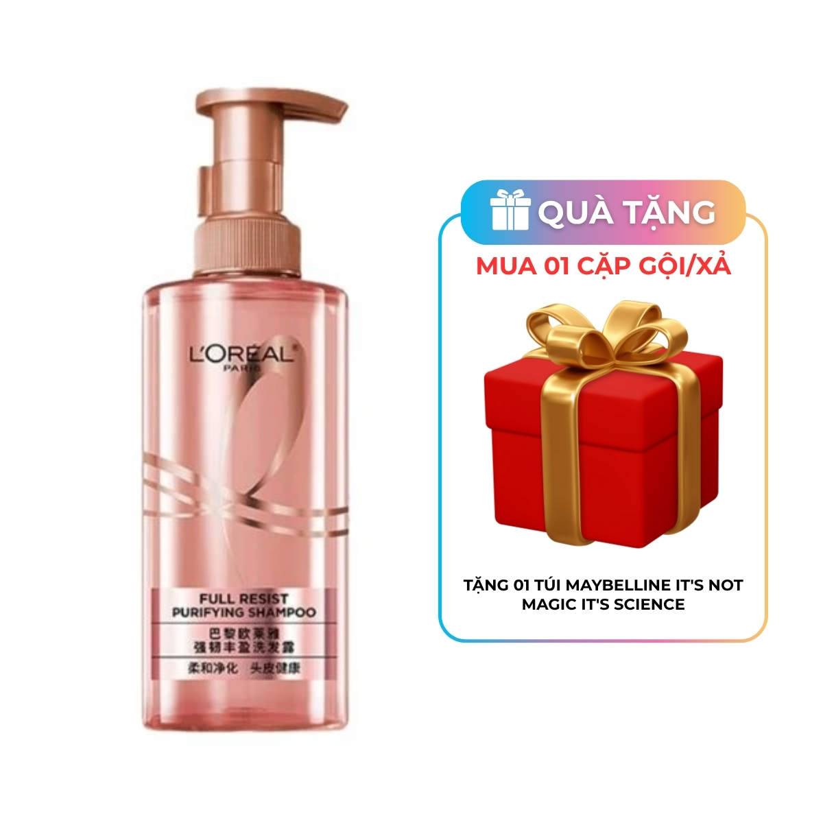 Dầu Gội Loreal Paris Full Resist Purifying Shampoo Giảm Rụng tóc 440ml