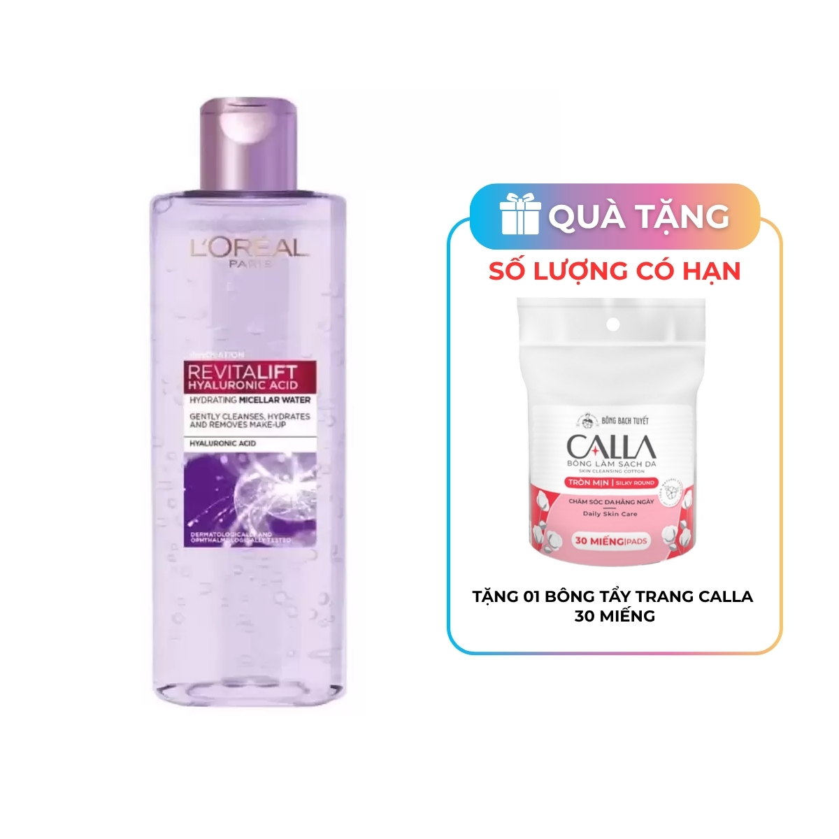 Nước Tẩy Trang Loreal Revitalift Hyaluronic Acid Micellar Water Căng Mịn Da 400ml