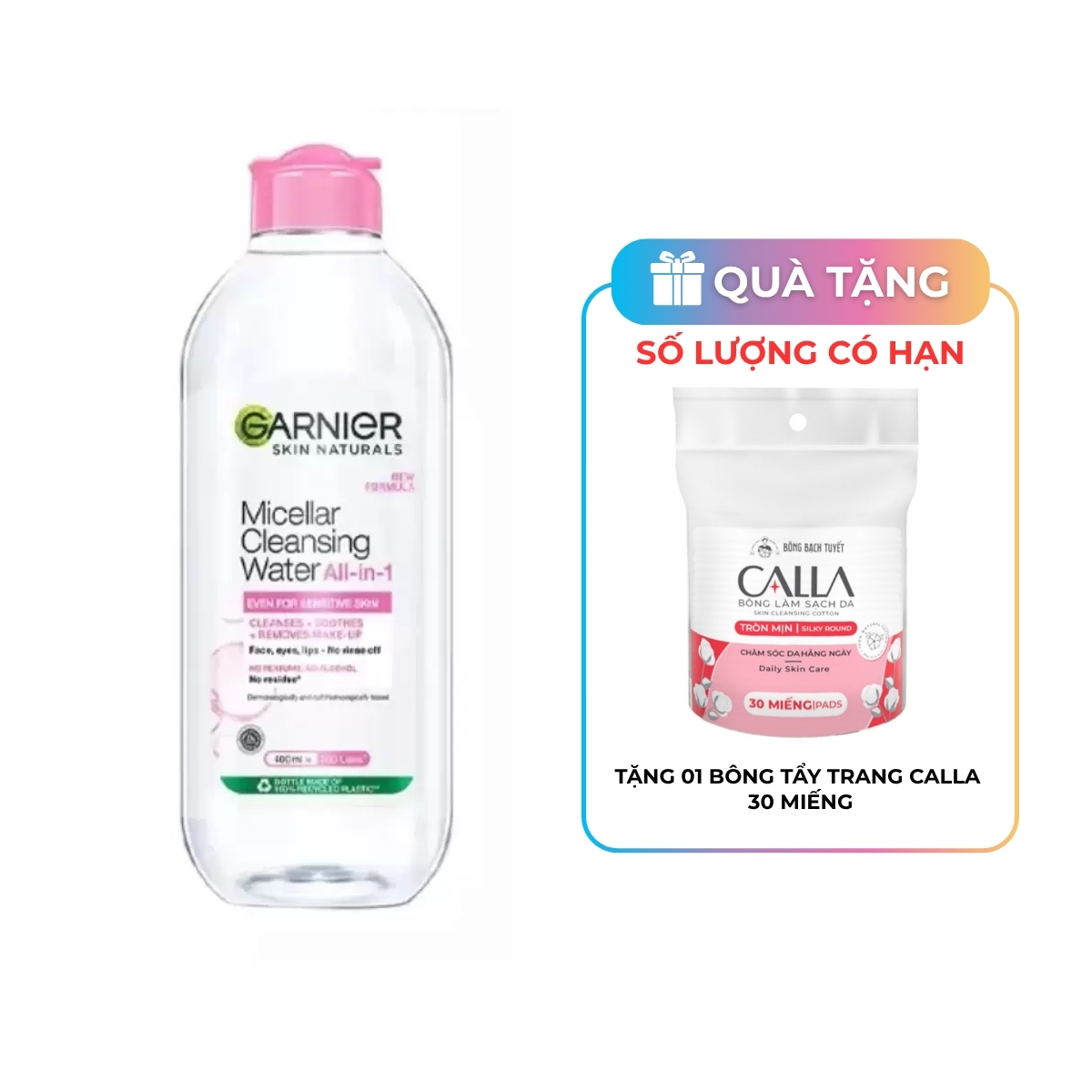 Nước Tẩy Trang Garnier Micellar Cleansing Water For Sensitive Skin Cho Da Nhạy Cảm 400ml