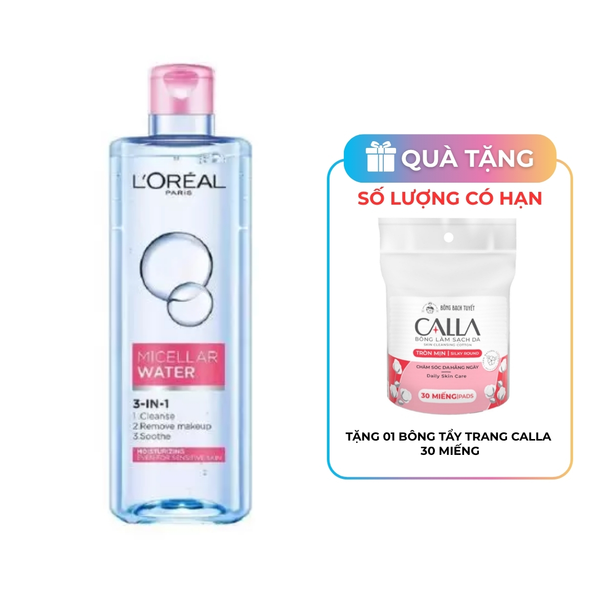 Nước Tẩy Trang L'Oreal Micellar Water Dưỡng Ẩm Cho Da Thường Khô 400ml