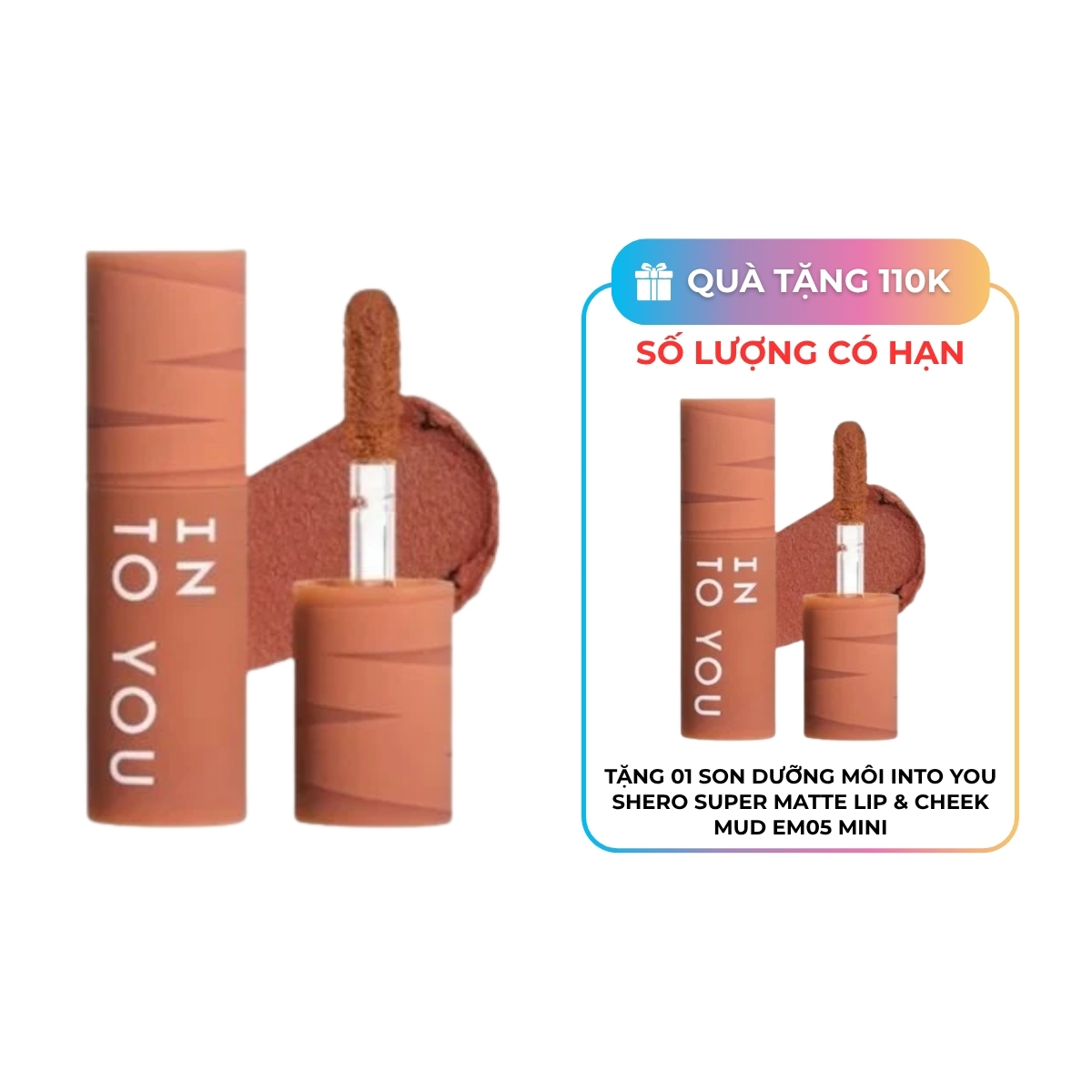 Son Bùn Into You Shero Super Matte Lip & Cheek Mud EM05 Mini