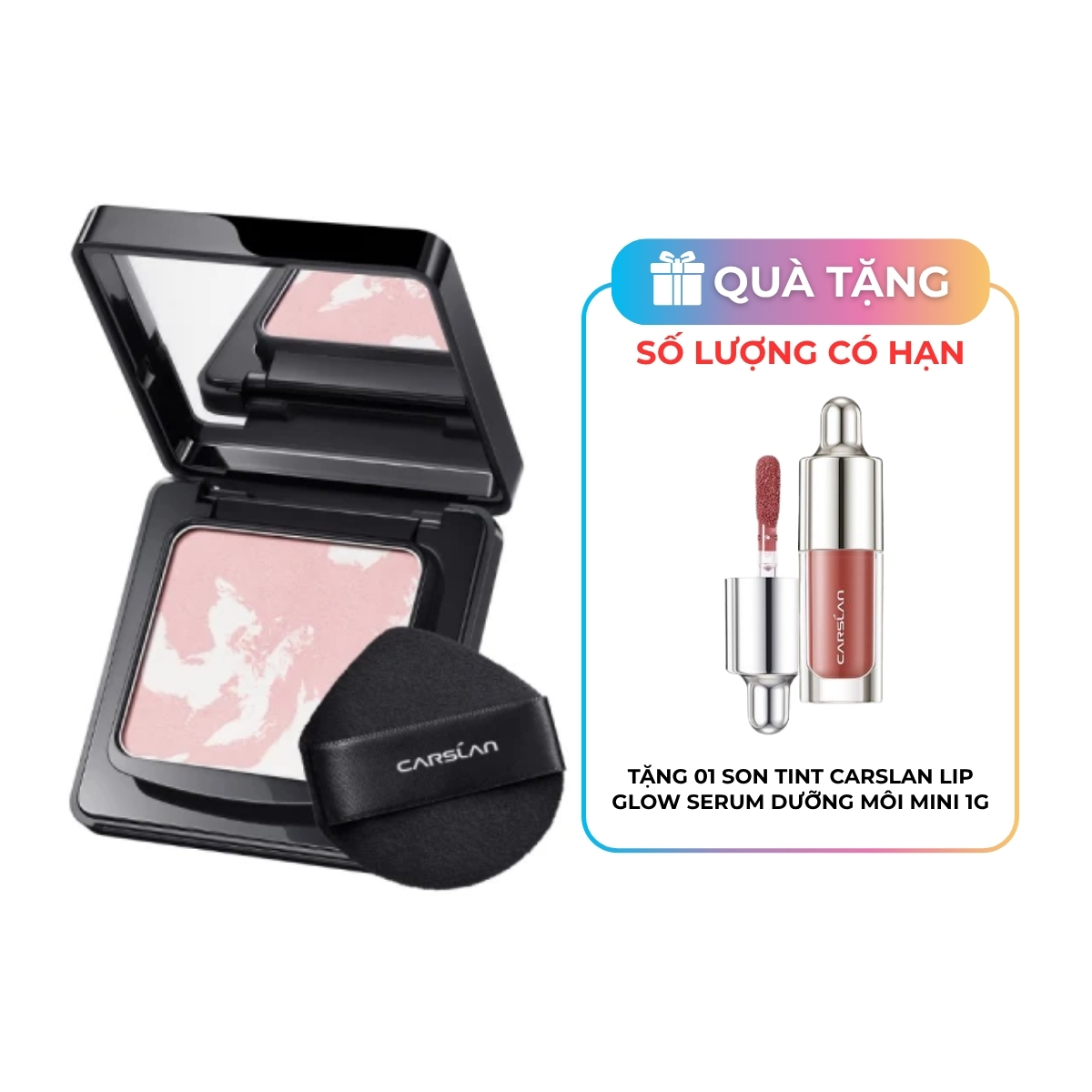 Phấn Phủ Carslan Black Magnetic Soft Mist Powder Dạng Nén 01 Hồng