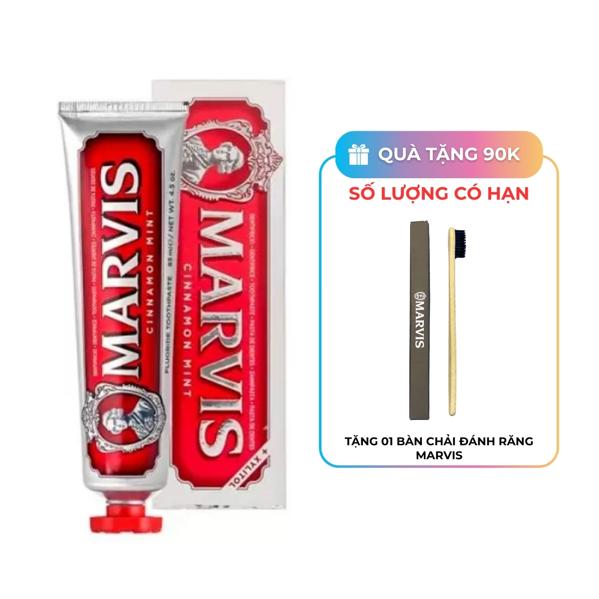 Kem Đánh Răng MARVIS Cinnamon Mint Màu Đỏ
