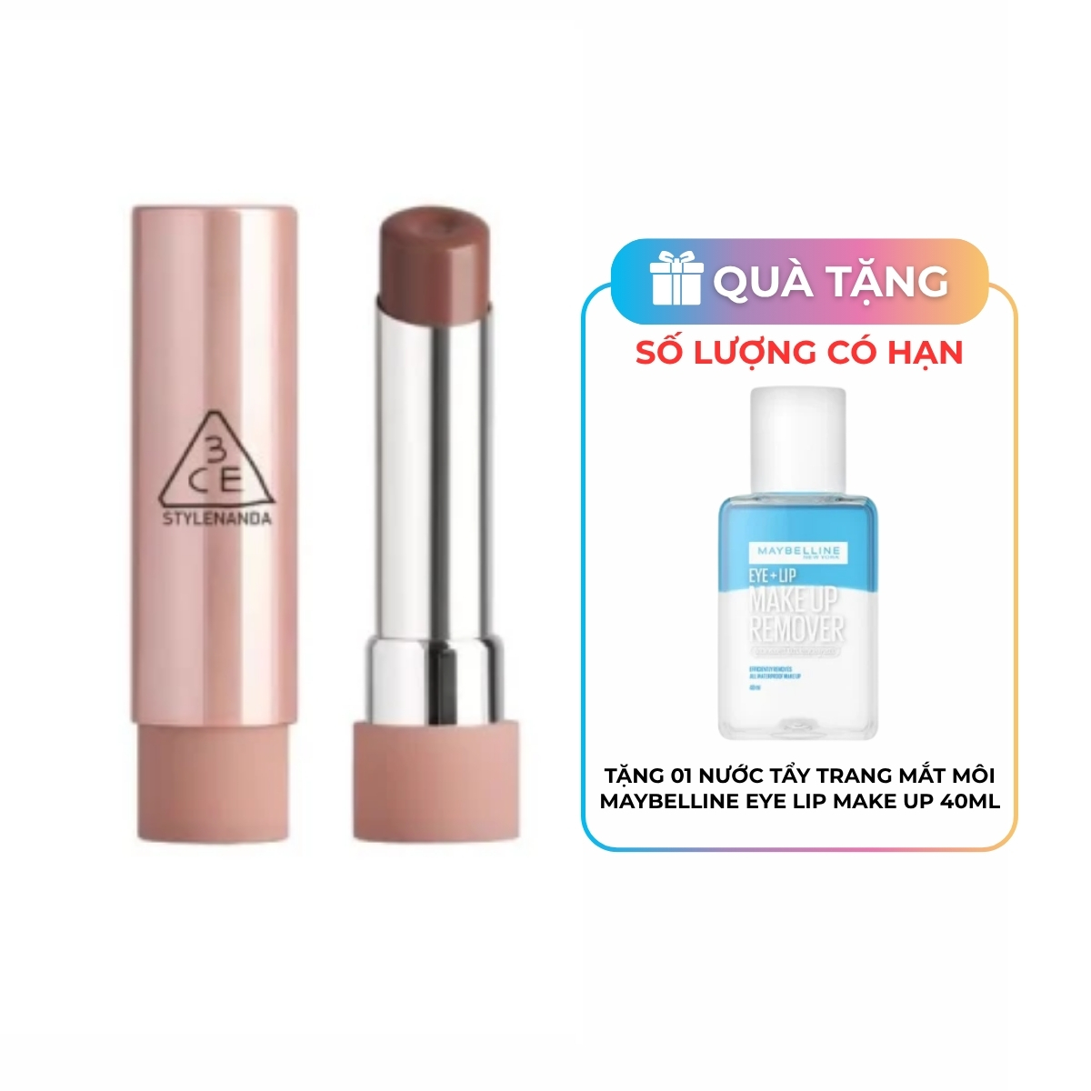 Son Dưỡng 3CE Glazy Lip Glow - 38 Salty Sweet