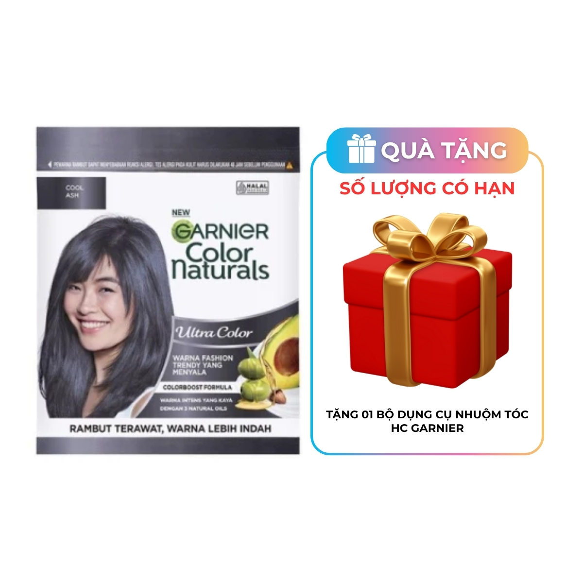 Kem Nhuộm Tóc Garnier Color Naturals Ultra Color - Cool Ash - Xám Khói