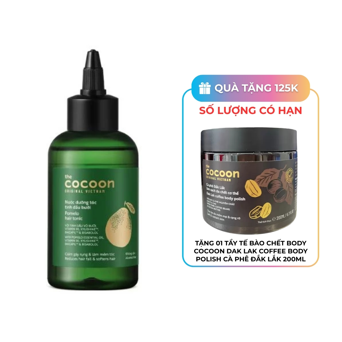 Nước Dưỡng Tóc Cocoon Pomelo Hair Tonic Tinh Dầu Bưởi 140ml (Phiên Bản Mới)