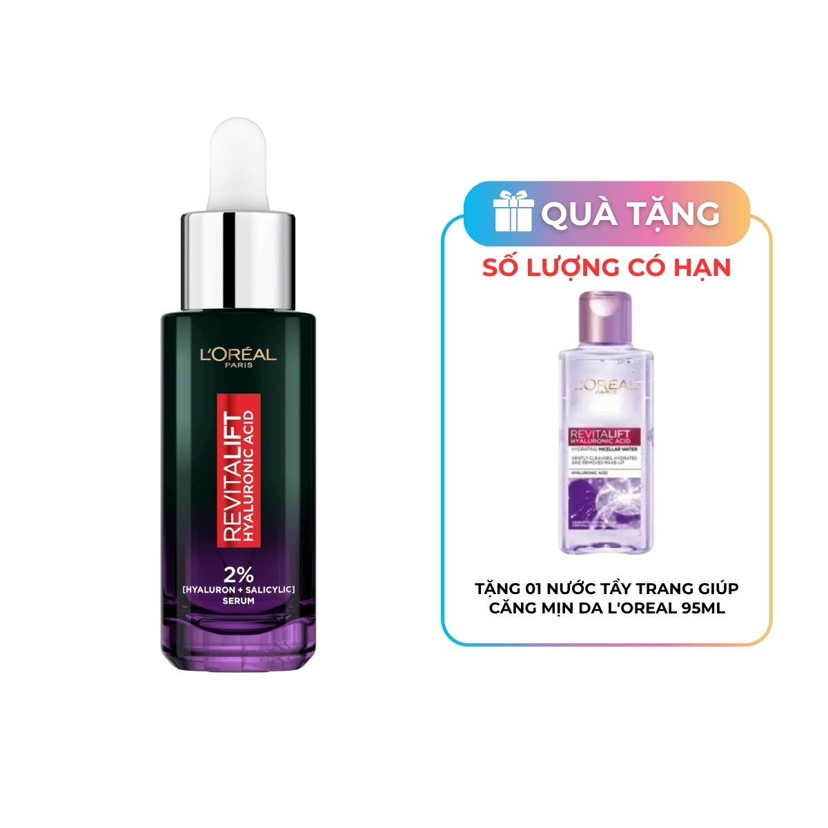Serum L'Oreal Revitalift Hyaluronic Acid Oil Control Niacinamide 2% Kiềm Dầu Ban Đêm 30ml