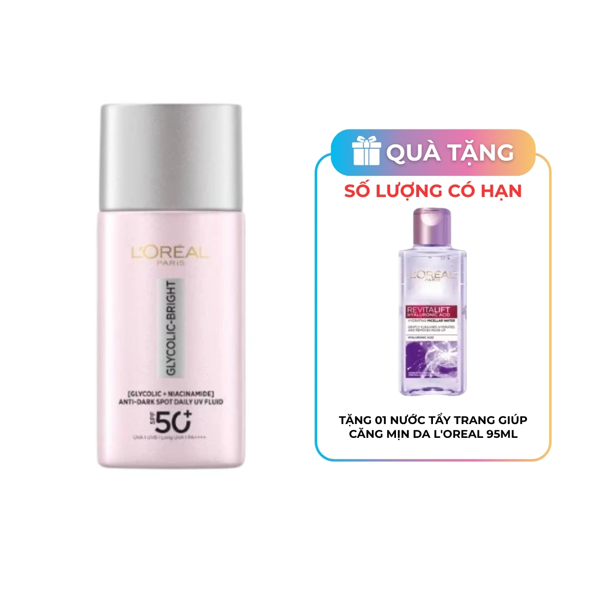 Kem Chống Nắng L'Oreal Paris Glycolic-Bright Anti-Dark Spot Daily UV Fluid 50ml