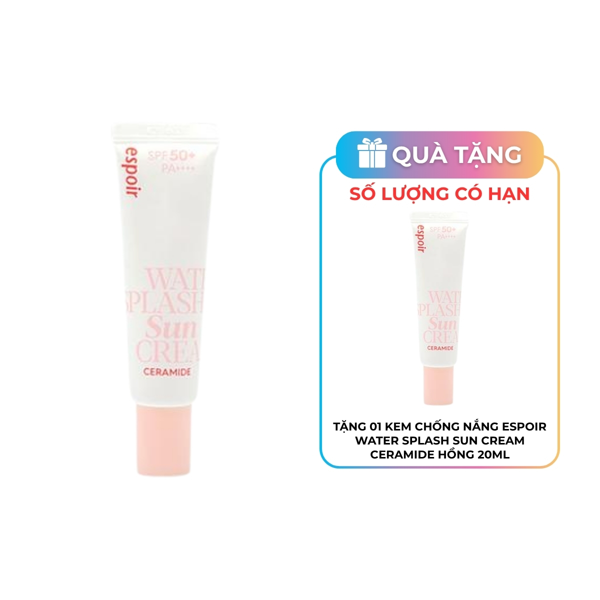 [KM] Kem Chống Nắng Espoir Water Splash Sun Cream Ceramide Hồng 20ml