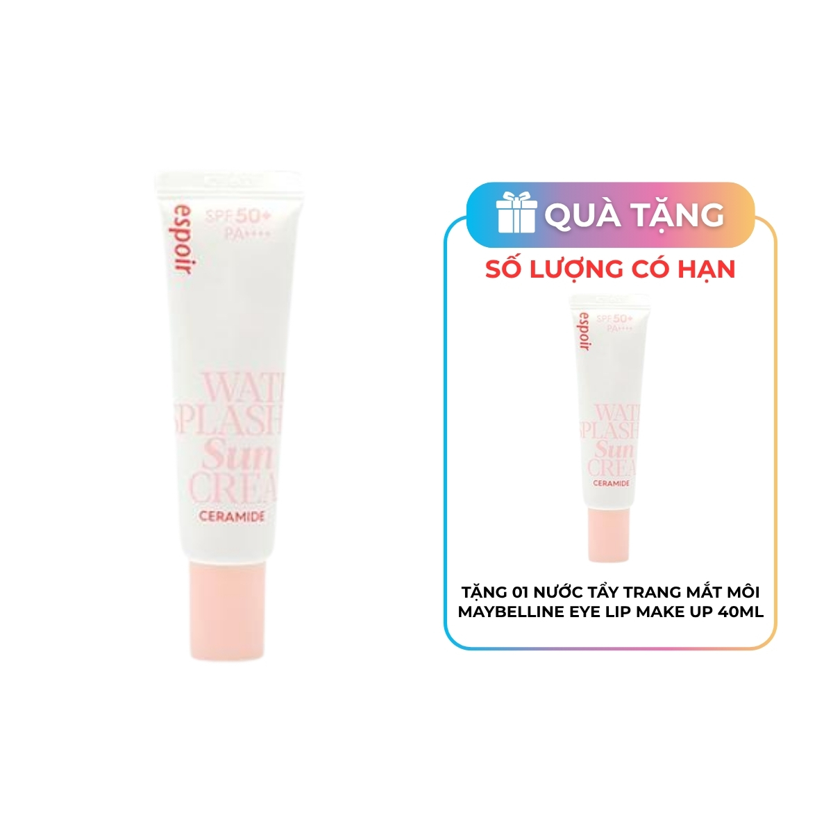 [KM] Kem Chống Nắng Espoir Water Splash Sun Cream Ceramide Hồng 20ml