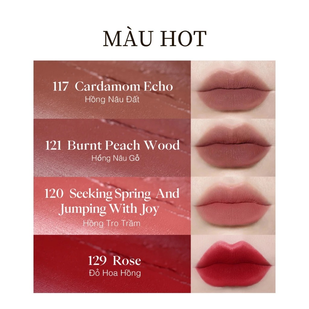 Son Thỏi Joocyee Mịn Lì Muddy Rouge #123 Wutong Accompanying Autumn