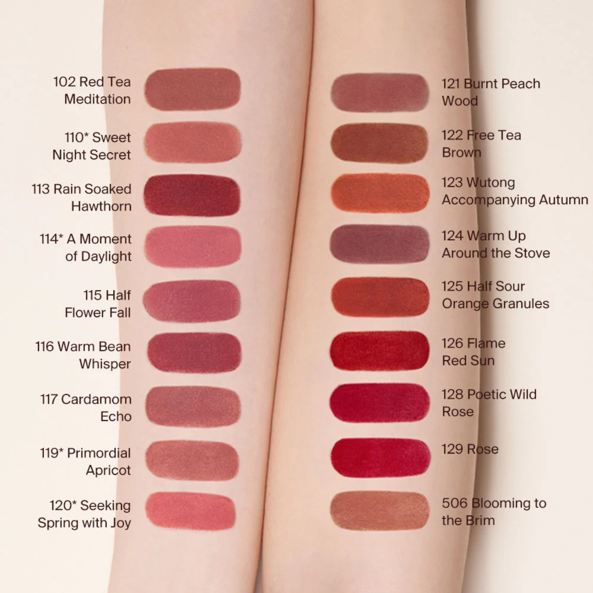 Son Thỏi Joocyee Mịn Lì Muddy Rouge #123 Wutong Accompanying Autumn