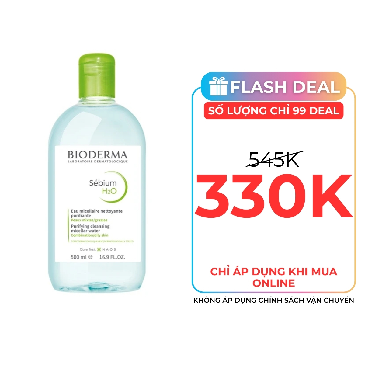 Nước Tẩy Trang Bioderma Sébium H2O Cho Da Dầu Và Da Hỗn Hợp 500ml